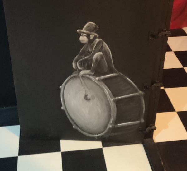 Chimpanzee on Drum